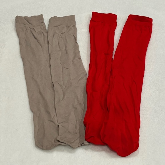 No Nonsense Accessories - NO NONSENSE Women’s 2-Pack Comfort Top Nylon Knee High Socks - gray/red one-size